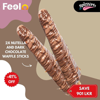 2x Nutella and Dark chocolate Waffle sticks from SPIZZERTS - SPIZZERTS, Pink Beach, 38 Frankfort Place, Marine Drive, Colombo 04 | Feelo