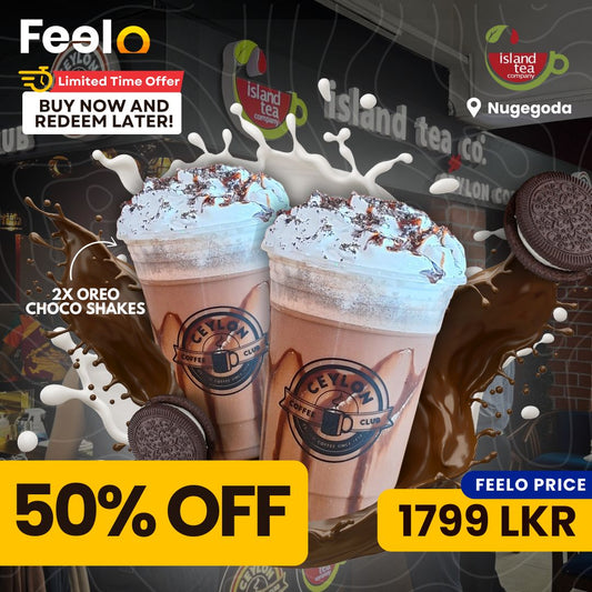 2x Oreo Choco Shakes of Your Choice for 2 People at Island Tea Co. & Ceylon Coffee Club | Nugegoda - Island Tea Co. & Ceylon Coffee Club, Nugegoda | Feelo