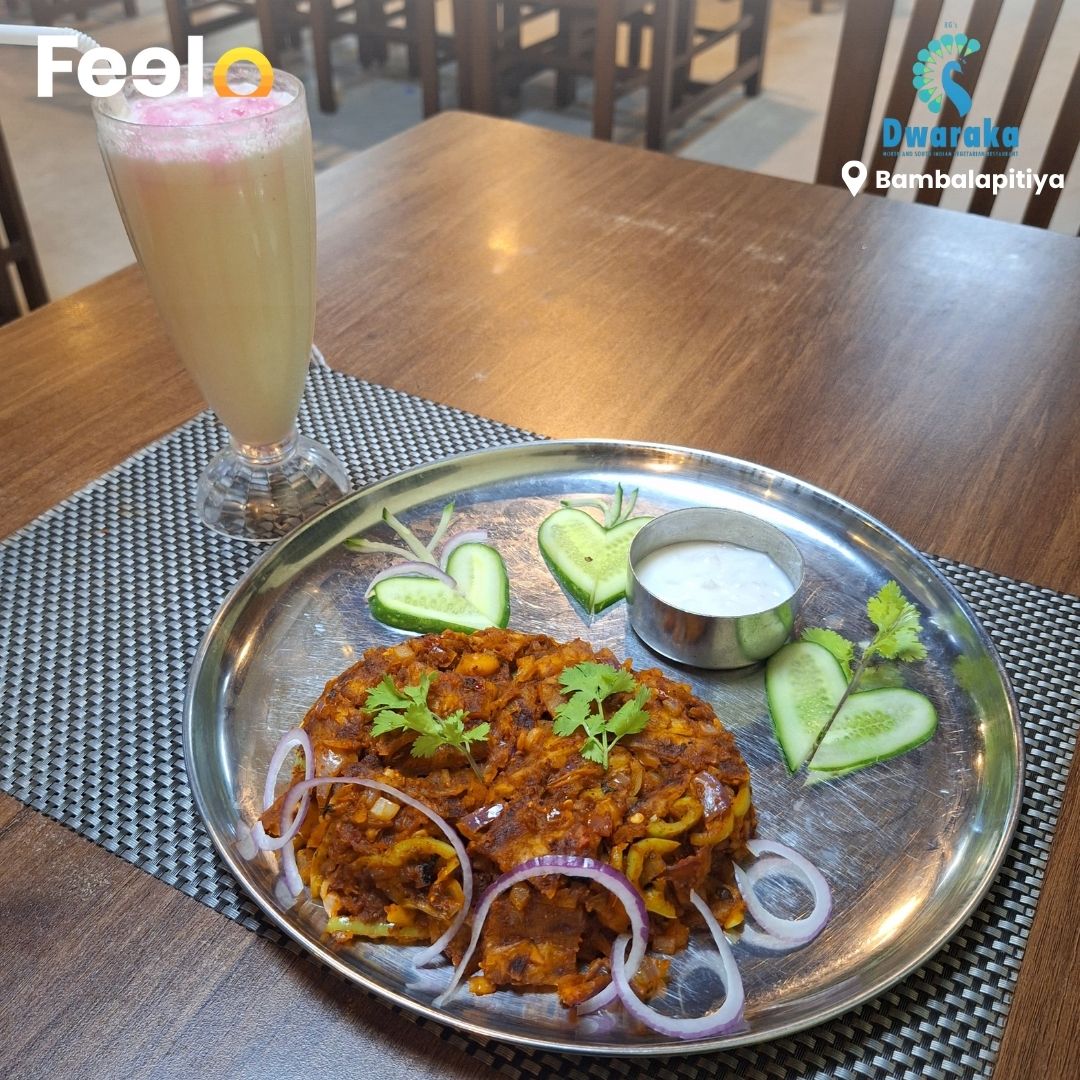 2x Parotta Kottus + 2x Milkshakes for 2 People from Dwaraka Indian Vegetarian Restaurant: The Ultimate Feast! | Bambalapitiya - Dwaraka Indian Vegetarian Restaurant, Bambalapitiya | Feelo