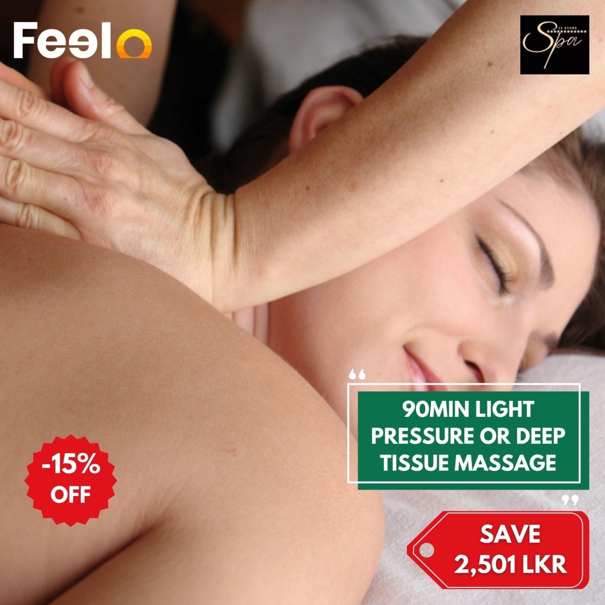 90min Light Pressure or Deep Tissue massage ritual by Foreign Therapist - 12 STARS Spa, Colombo 07 | Feelo