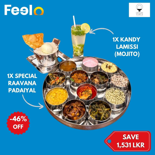 Authentic 1x Special Raavana Padaiyal Lunch + 1x Kandy Lamissi - Ceylon Table, Colombo 13 | Feelo