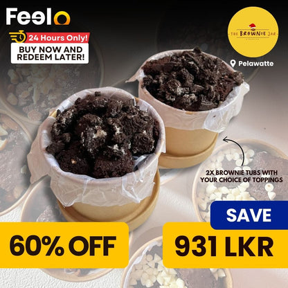 Choice of Brownie Tubs with a Choice of Beverage from The Brownie Jar - The Brownie Jar, Pelawatte | Feelo