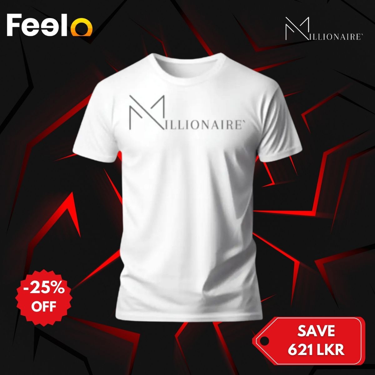 ‘Millionaire’ Cotton T-Shirt from MILLIONAIRE CLOTHING - MILLIONAIRE CLOTHING | Feelo