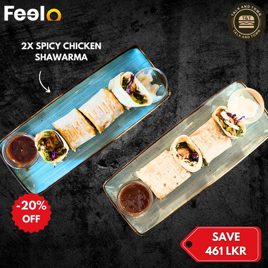 Spice Up Your Day with 2x Spicy Chicken Shawarma from Talk N Town - Talk N Town, Dehiwala, Sri Lanka | Feelo