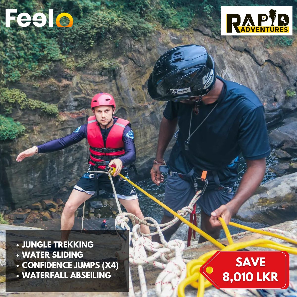 Water Sliding, Waterfall Abseiling, Confidence Jumps, and Hiking for 2 at Kitulgala with Rapid Adventures - Rapid Adventures | Feelo